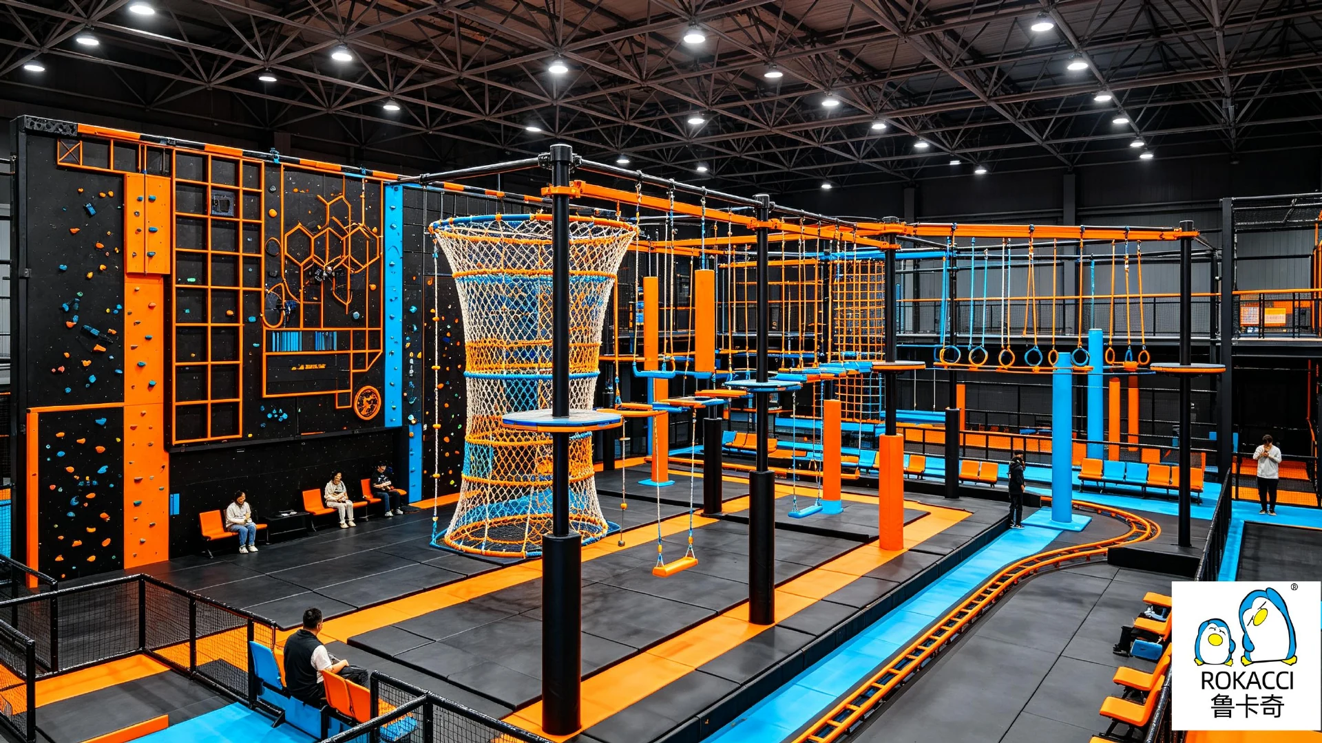 Indoor obstacle and adventure course concept