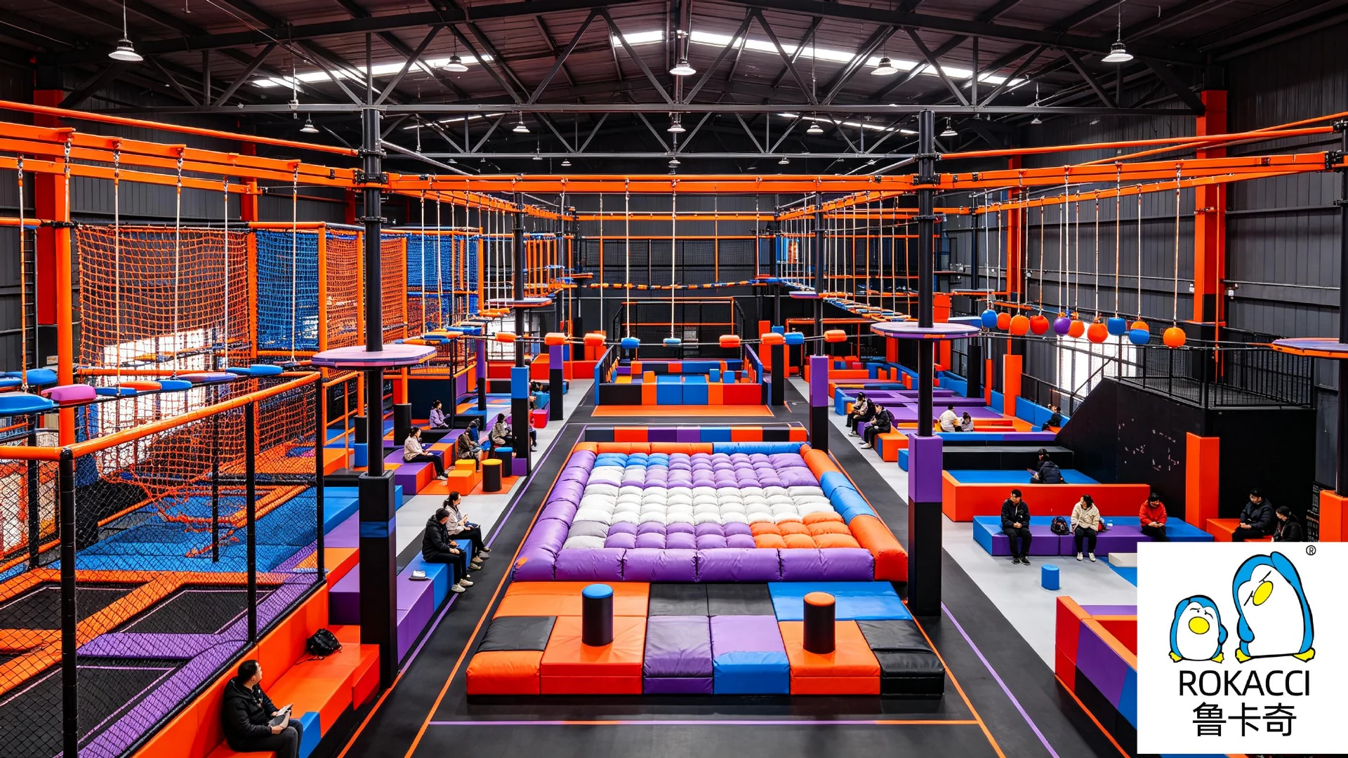 Multi-activity trampoline zone concept