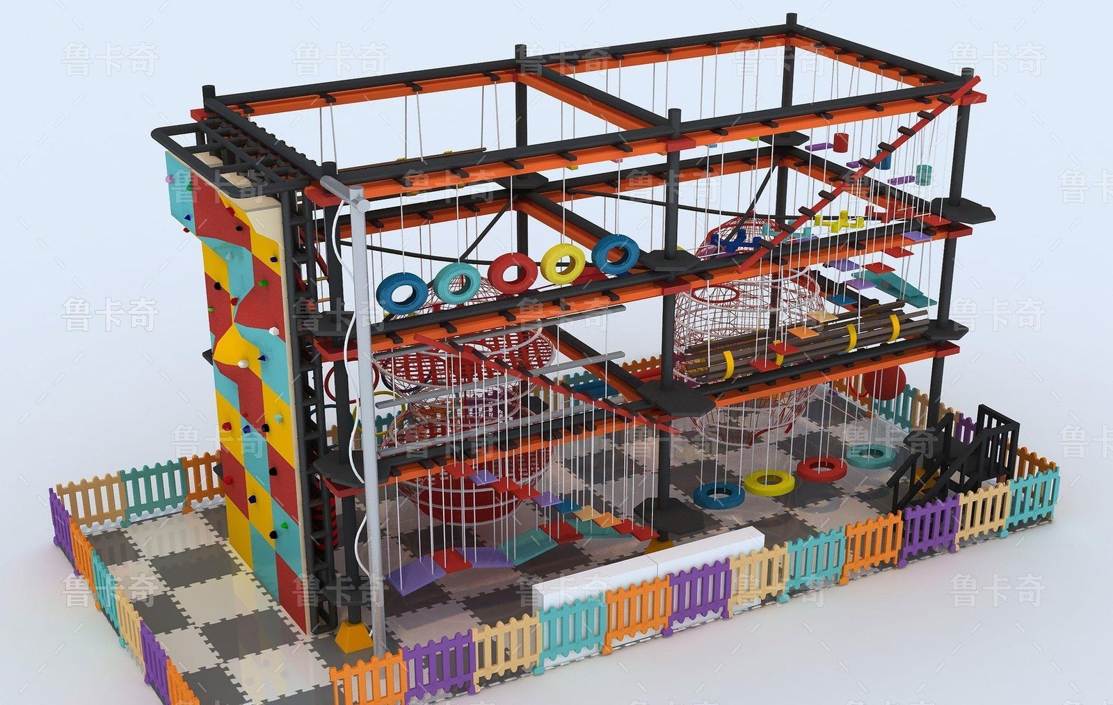 Multi-level children's adventure tower